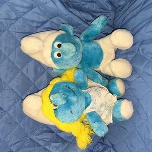 Vintage 8" Smurfs Plush Set